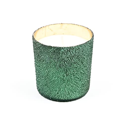 The Remedial Store Dana Glass Candle (36 Hours) | Scented Candle | 100% Soy Wax, Smokeless Candle | Pack of 1 (3/3 inch) | Long Lasting Aroma Candles| Wooden Wicks for Home Décor (Green)