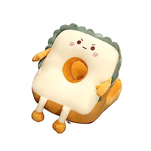 CALANDIS® Cute Toast Nap Pillow Seat Cushion Pad Ice Silky Cloth Travel Pillow 25X30Cm Angry | 1 Nap Pillow