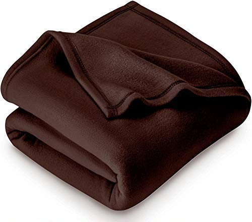 IVAZA New Soft Warm Fleece Blanket Throw Microfiber Plush Blanket for Double Bed, Brown