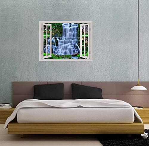 DreamKraft Natural Water Fall Window Illution Wall Sticker (PVC Vinyl, 61Cm X 46 Cm) _PCWI41