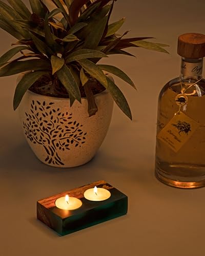 SILKEN Island Paradise Wood and Epoxy Tea-Light Holder