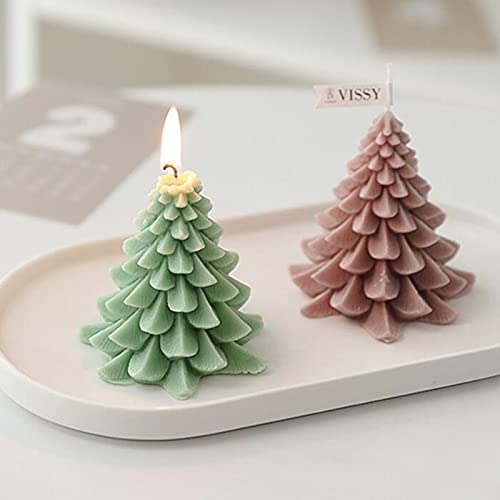 ATORSE® Christmas Tree Wax Scented Candle Creative Curve Home Decor Prop Light Brown