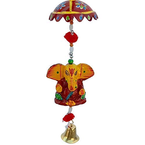 Celecrafts Handcrafted Set of 2 (Pair) Elephant Wind Chime Decorative Hanging for Wall Ceiling Multicolour Handmade jhumer