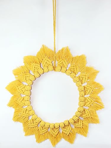 DAKSHKALA Handmade Macrame Hanging Mirror/for Living Rooms/DRAWRING Rooms/BATHROOMS/Kitchen/Boho Art/Designer Mirrors