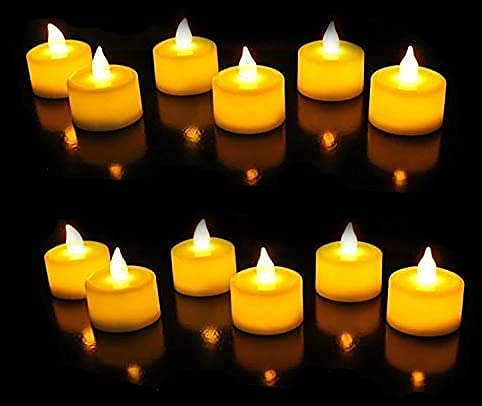 Candl light Plastic LED Tealight Candles Plastic Flameless and Smokeless LED Candles (Yellow)