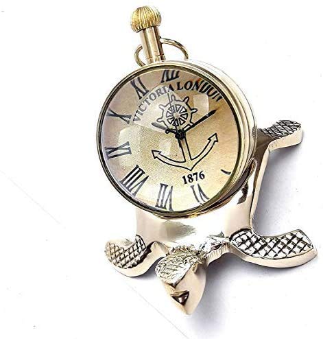 Valley Arts Personalized Handmade Antique Style Brass Tortoise Table Watch