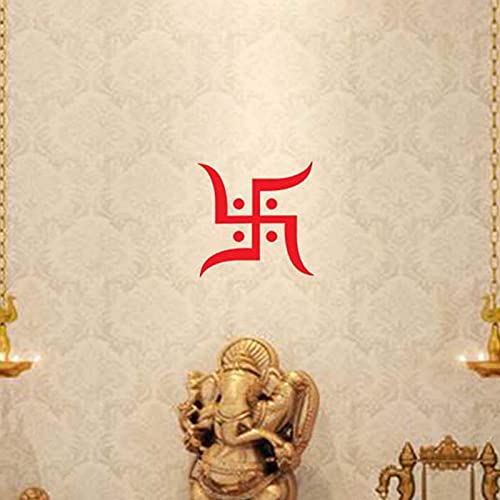 Sticker Cart Religion Diwali Navratri Occasion Swastik Wall Sticker Size 8 X 8 Inches Pack of 1