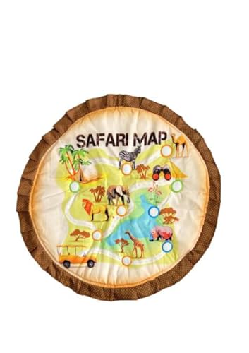 MONI MINI THE BRAND Mandala Printed Cotton Newborn Soft Cotton Godadi | Baby gaddi | Crib Sheet | Cartoon Baby mat | Godari |Bedding Set| Baby Matress |Sleeping Essentials Pack of 1 (Safari MAP)