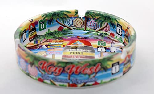 Key West Florida Scene Full Wrap Porcelain Ashtray 5"