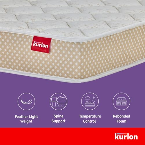 Kurl-On Mattress | Kurlo Bond Plus | Orthopedic 6-Inch Queen Size Bed Mattress (72x60x6 Inches, Medium Soft), Natural Coir + Bonded Foam, Soft Foam for Comfort.