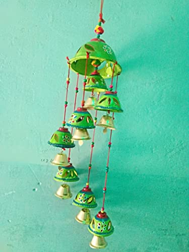 Surya Art Gallery Wind Chime Door Hanging top mensan Green Set of1 pc