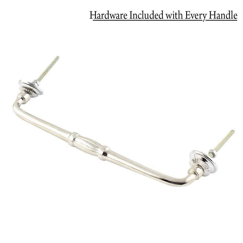 Indian-Shelf 1 Pack Brown Kitchen Cabinet Handles for Drawer Pulls Door Dresser Silver Hardware 6" Hole to Hole -BH-93-CK-111