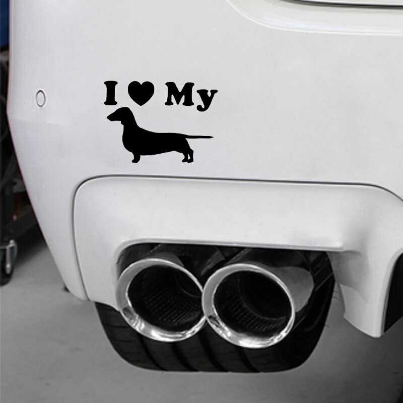 GADGETS WRAP Vinyl Wall Decal Sticker I Heart My Dachshund Dog Love