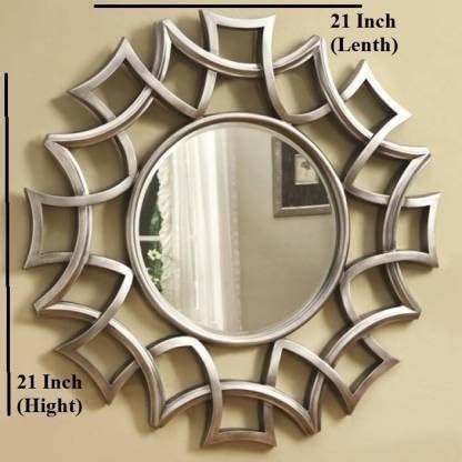 Vas Collection MDF Mirror Frame Fro Wall Decor,Bedroom,Living Room,Bathroom & Hallway(Golden)