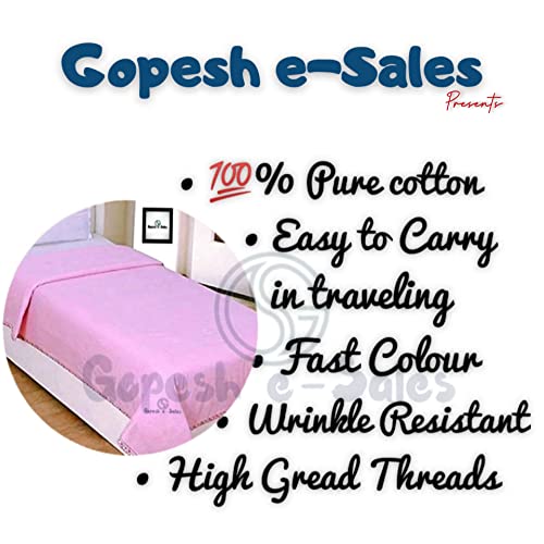 Gopesh e-Sales® Bhagalpuri Touch Cotton Chadar Soft Silky Giza Cotton Chadar Premium (Size Single Bed) (Pack of 2) Pink