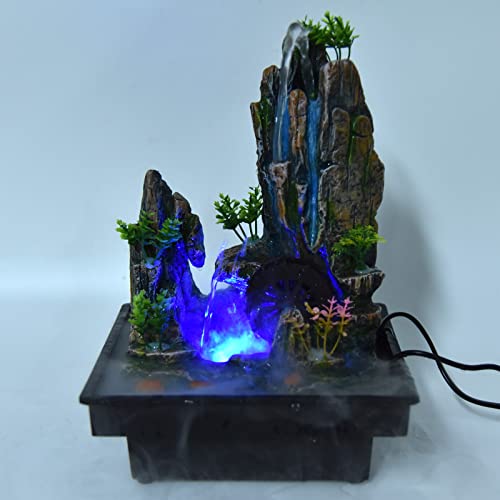 Ubersweet® Desktop Fountain, Waterfall Fountain Ornament for Bedroom for Table(