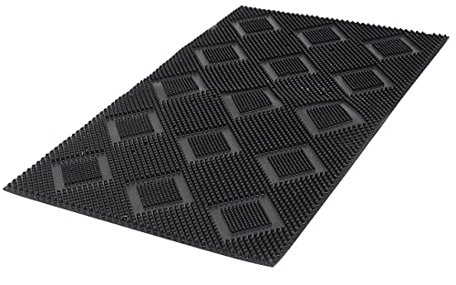 CASANEST 40x60 CM Rubber Outdoor Mat,Rubber Stud Mat, Antimicrobial Room Mat Floor Mat - Black