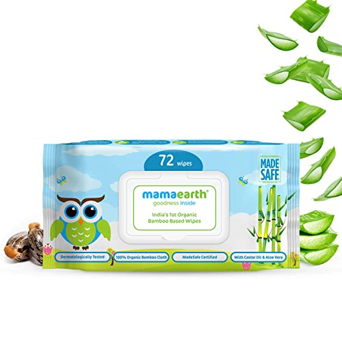 Mamaearth India's First Organic Bamboo Based Baby Wipes (72 Wipes)