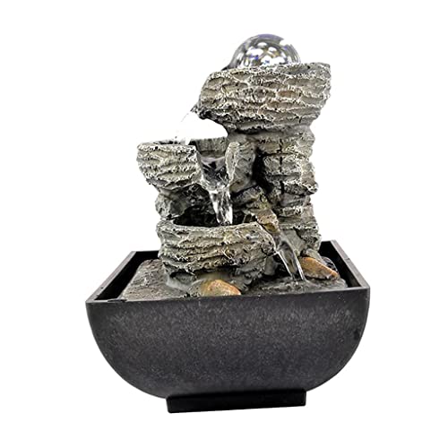 CALANDIS® Tabletop Water Fountain Feng Shui Meditation Waterfall Fountain Style 5 | 1 Piece Desktop Water Fountain