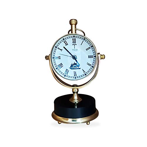 Gola International Item 1993 Round Bottom Desk Clock Table Accessories Royal Look Antique Watch