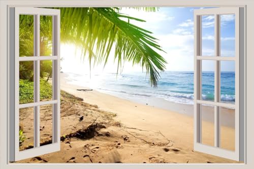 JVERF - JZZA28866 Sri Lanka Tropics Coast| Self-Adhesive Open Window Wall Sticker