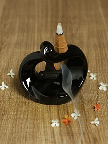 TAYHAA Grey Resin Smoke Fountain with Backflow Incense Cone