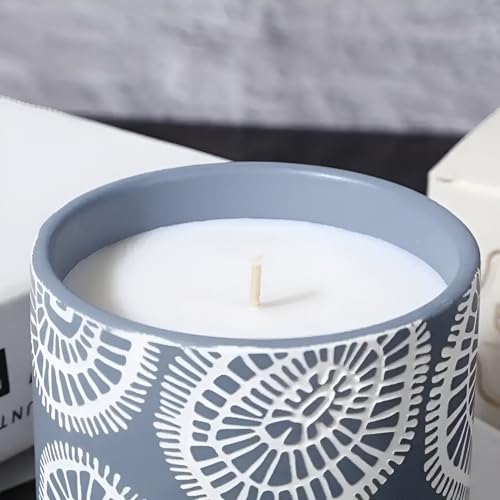 Aromatherapy Gypsum Lake Moss Scented Candle | Color Plaster Embossed Cup Candle | 40 Hours Burning Time