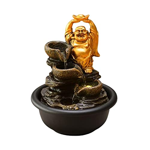 CALANDIS® Tabletop Water Fountain Buddha Statue for Office Farmhouse Birthday Gifts Fortune Buddha'