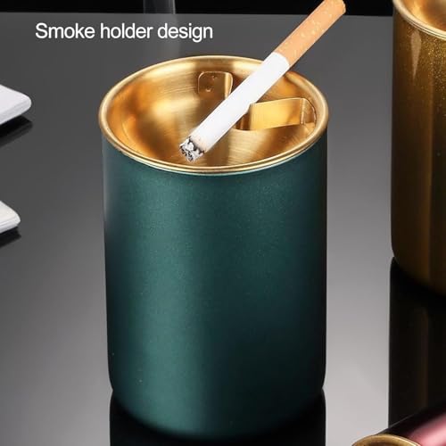 Gopinath Autolink Stainless steel Ash Tray for Cigarette, Stylish Ash Tray for Indoor or Outdoor Use, Ash Tray with Lid & Cigarette Holder, Durable Windproof Ashtray with Funnel Lid