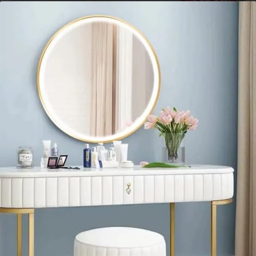 TINITALO Bathroom LED Mirror Home Mirror Wall Mirror with Touch Sensor, 3 Light Effects, Glass, Round LED-75 (24 x 24 Inch)