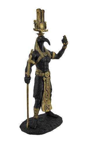 Black Thoth Egyptian God Golden Accents Statue