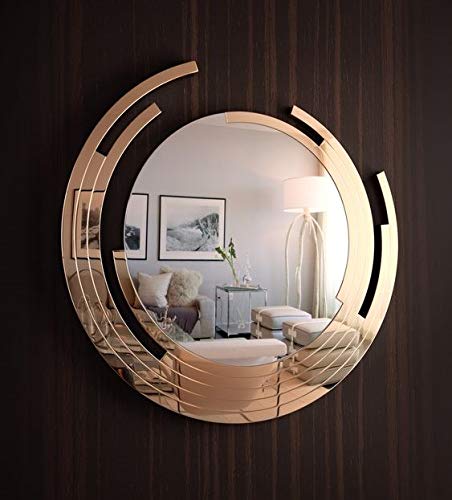 Venetian Design Eclipse Rose Gold Wall Mirror | 20 Inches Diameter | Made in India