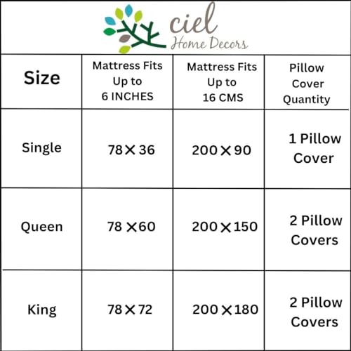 Ciel Home Fitted Bed Sheet Set with 2 Pillow Covers - Wrinkle and Iron Free Cotton Feel Polyester Jersey (Soft T-Shirt Fabric)-Fits Up to 6" Mattress- (78” x 60” Queen, Coffee Melange)