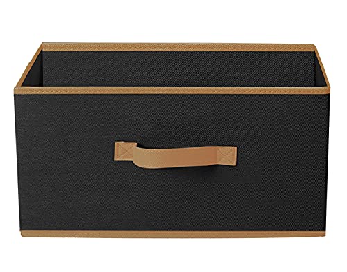 Kuber Industries Storage Box|Toy Box Storage For Kids|Foldable Storage Box|Storage Box For Clothes|Pack of 3 (Black, Non-woven)