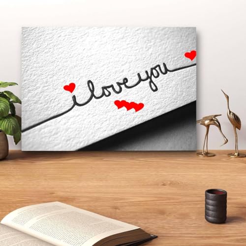 GADGETS WRAP Canvas Gallery Wrap Framed for Home Office Studio Living Room Decoration (14x11inch) - I Love You (2)