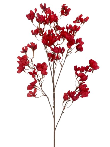 Baby's Breath Artificial Flower Bunch, 3 Stems, 87 cm Height, White (Red)