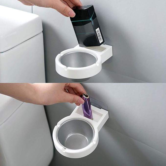 MAMADEV ENTERPRISE Hanging Cigarette Storage Rack Bathroom Wall Stainless Steel Ashtray Toilet Storage Cup Cigarette Tool Box