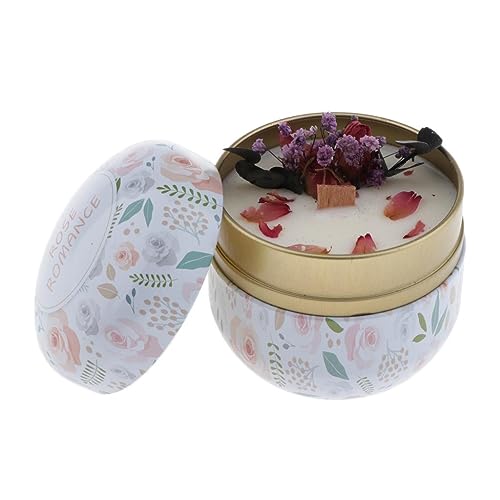 UJEAVETTE® Scented Candle Natural Soy Wax Tin Tea Light Sweet Peach and Green Tea Lemon