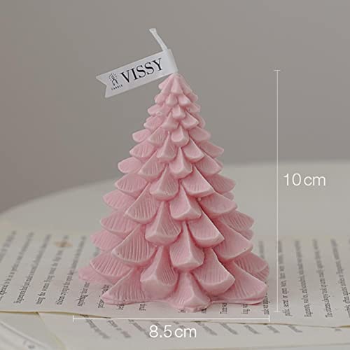 SAZ DEKOR Christmas Tree Wax Scented Candle Creative Curve Home Decor Prop Skin Pink