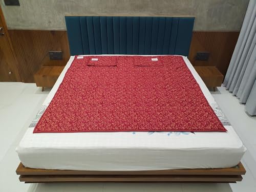 GT Enterprise BIO Magnetic Mattress Protector with 2 Pillow (6X6 feet) Maroon