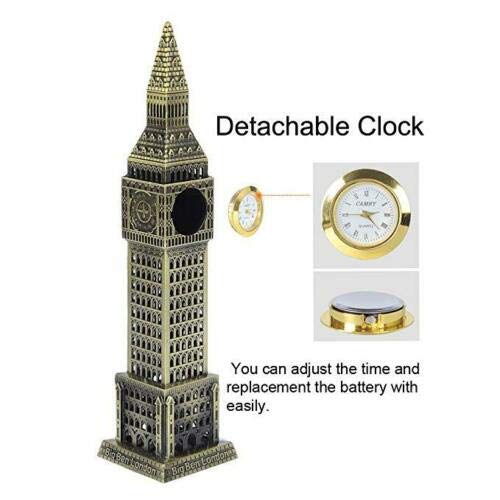 PartyFlex 18 cm Big Ben with Clock Tower Statue for Home Decorations Make of Pure Copper