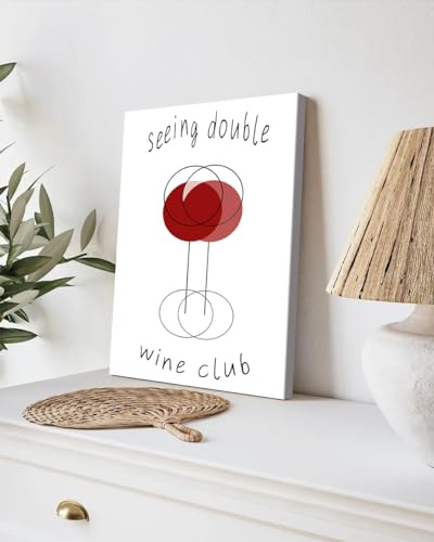 GADGETS WRAP Canvas Gallery Wrap Framed for Home Office Studio Living Room Decoration (9x11inch) - Seeing Double Wine Club Poster