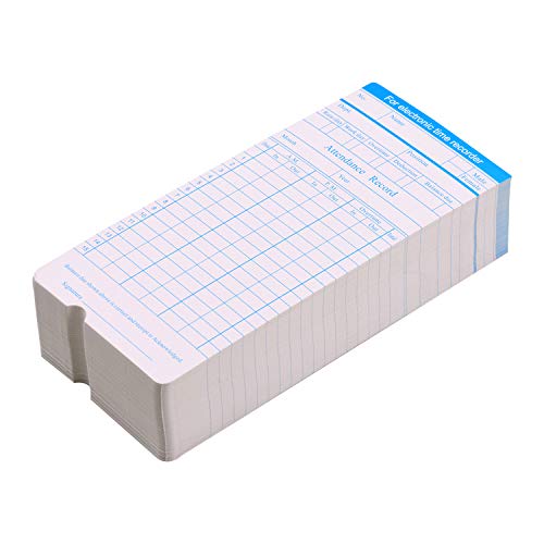 Decdeal 90pcs/ Pack Time Cards Timecards Monthly 2-Sided 18 * 8.4cm for Employee Attendance Time Clock Recorder