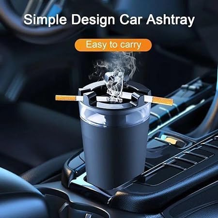 GNOLY Windproof Cigarette Ashtray with Water Tank Portable Detachable Vehicle Ashtray Car Cigarette Ashtray with Lid (1Pcs)