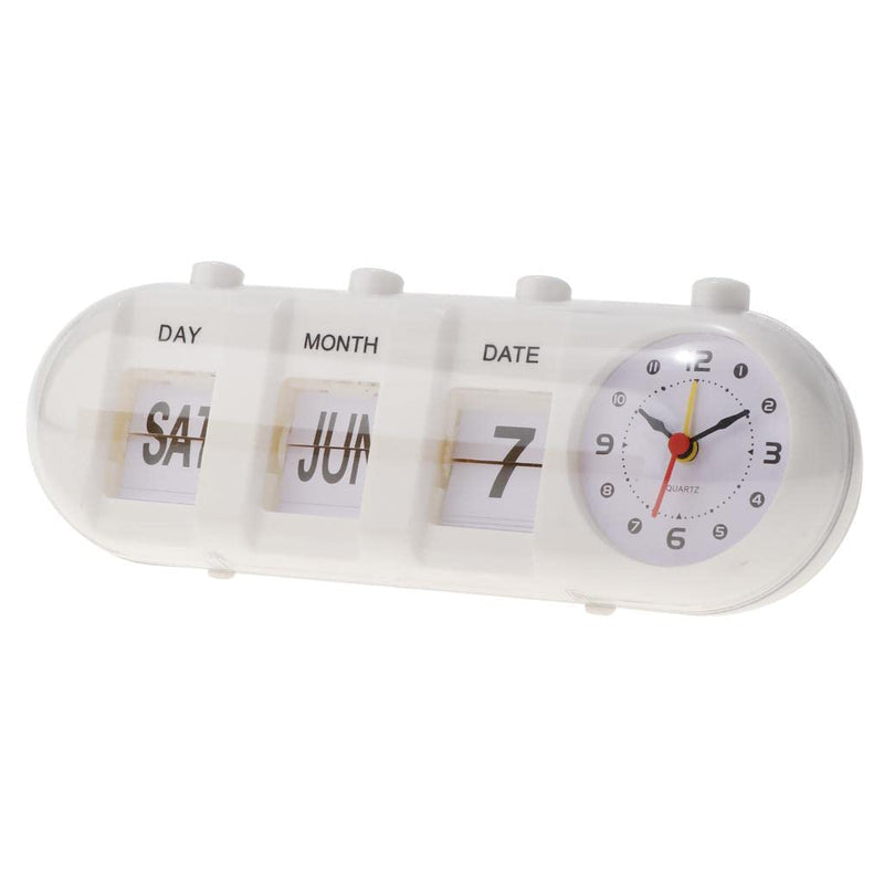 CALANDIS® Creative Digital Manual Flip Down Clock Desk Stand Page Quartz Clock White