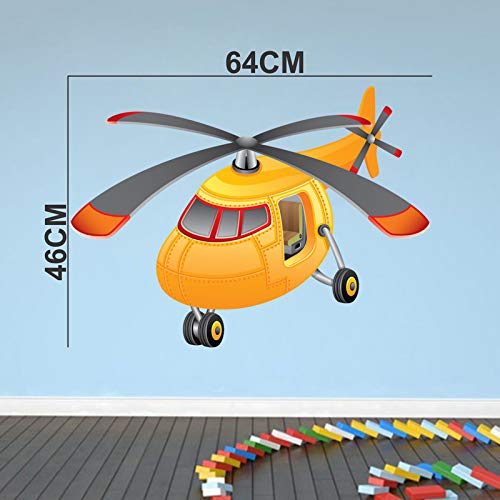 Sahaj Decor Landing Helicopter Sticker | Wall Sticker for Living Room -Bedroom - Office - Home Hall Decorative Stickers