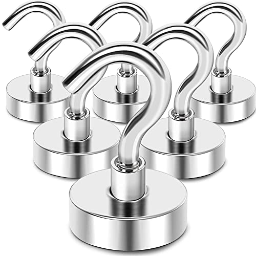 ART IFACT 10 Pieces of Neodymium Magnetic Hooks - Lift 26Lbs - Multipurpose Hanging (Towel, Keys, Masks, Indoor Hanging, Home, Kitchen, Workplace, Office etc.)