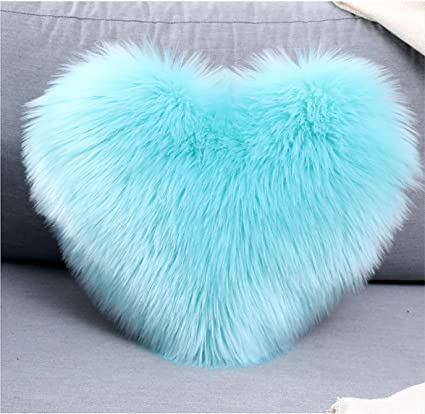 Catchyx Cart Small Heart Shape Pillow in Vibrant Colors. (Aqua Blue)