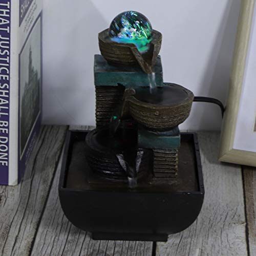 Set of 2 Desktop Fountain, Stable and Durable Led Desktop Fountain for Home Office for Desktop Decoration(Model: 9116)