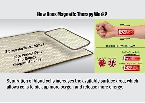 Bio Magnetic Mattress Topper/Pad Broen (3x6 feet) & with 1 Pillow Pad Magnetic Therapy